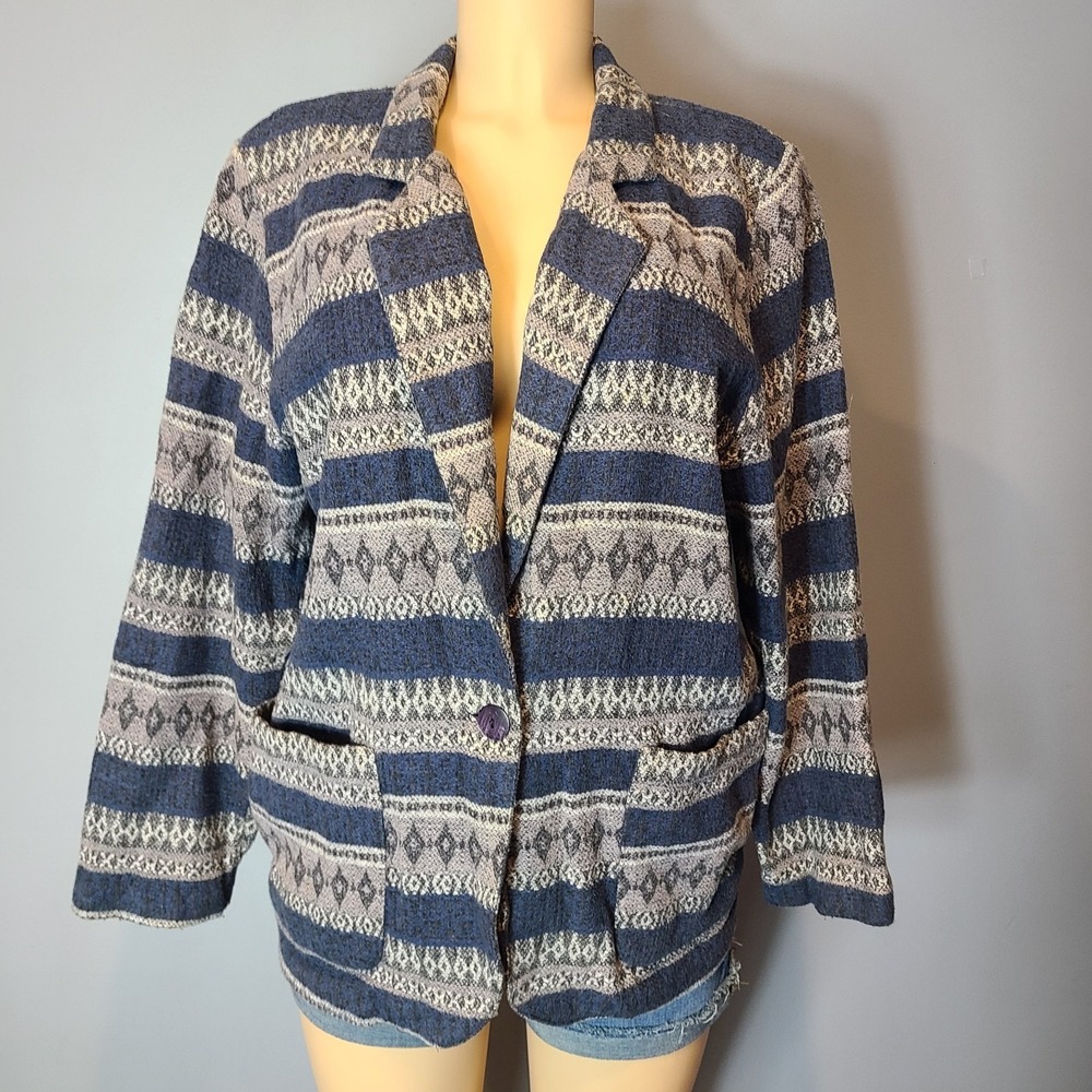 Vtg Stefano Shirt Jacket Sz Medium Cottage Boho 90s Oversized Country‎ Western